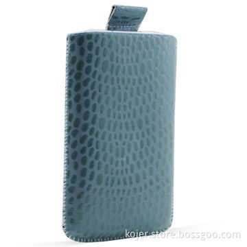 Mobile Phone Pouch with Retractable Pull-tab, Suitable for Apple's iPhone 4/4S, Made of PU Leather
